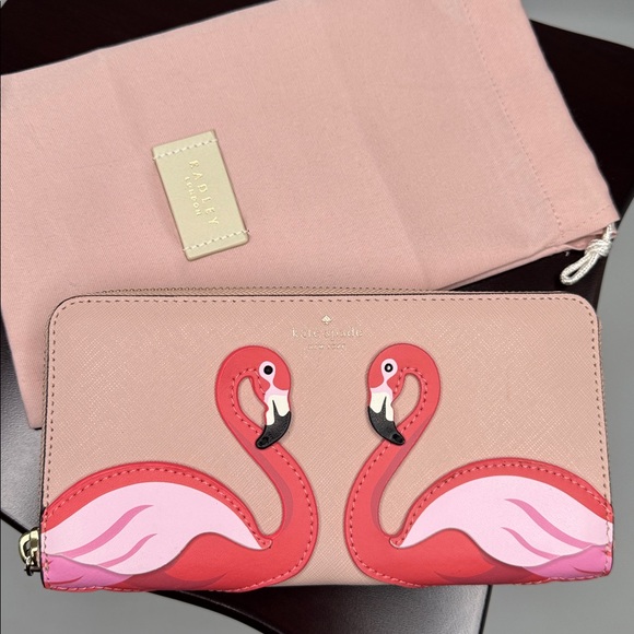 kate spade Handbags - Kate Spade Flamingo Large Continental Wallet “By The Pool” Pebbled Leather
